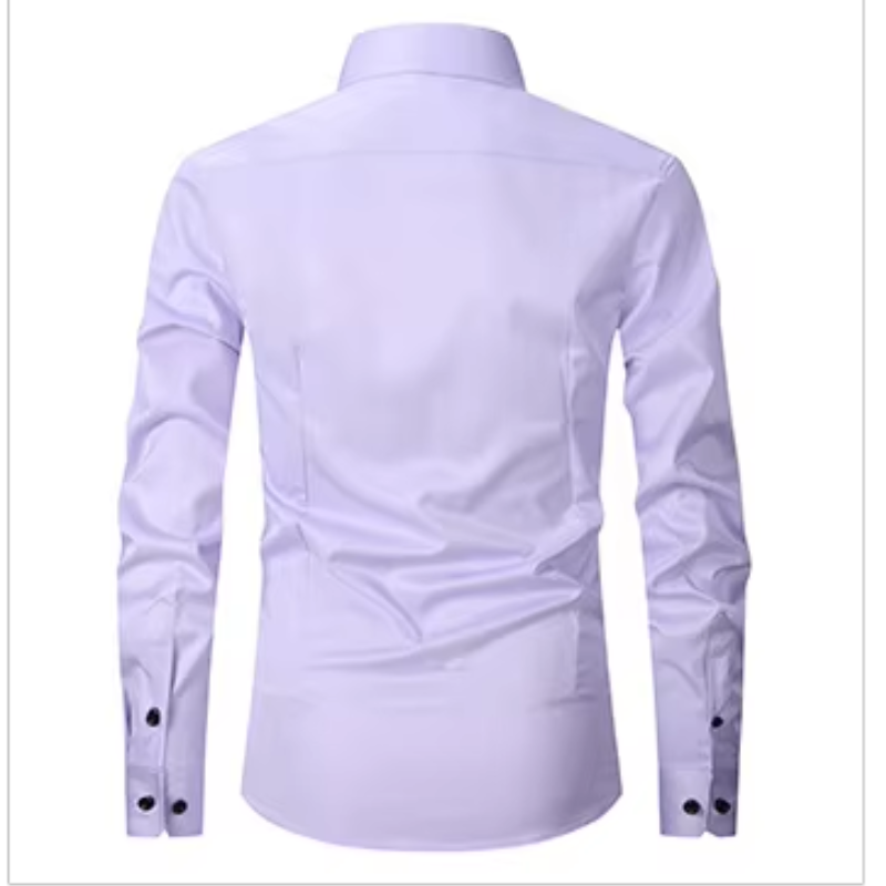 Camisole de corte masculine slim avec boutons de contraste et mangas largas
