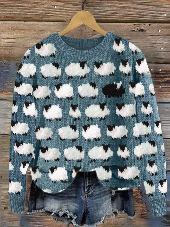 Pull rétro en laine de mouton de Leilani pour femmes pour un style intemporel