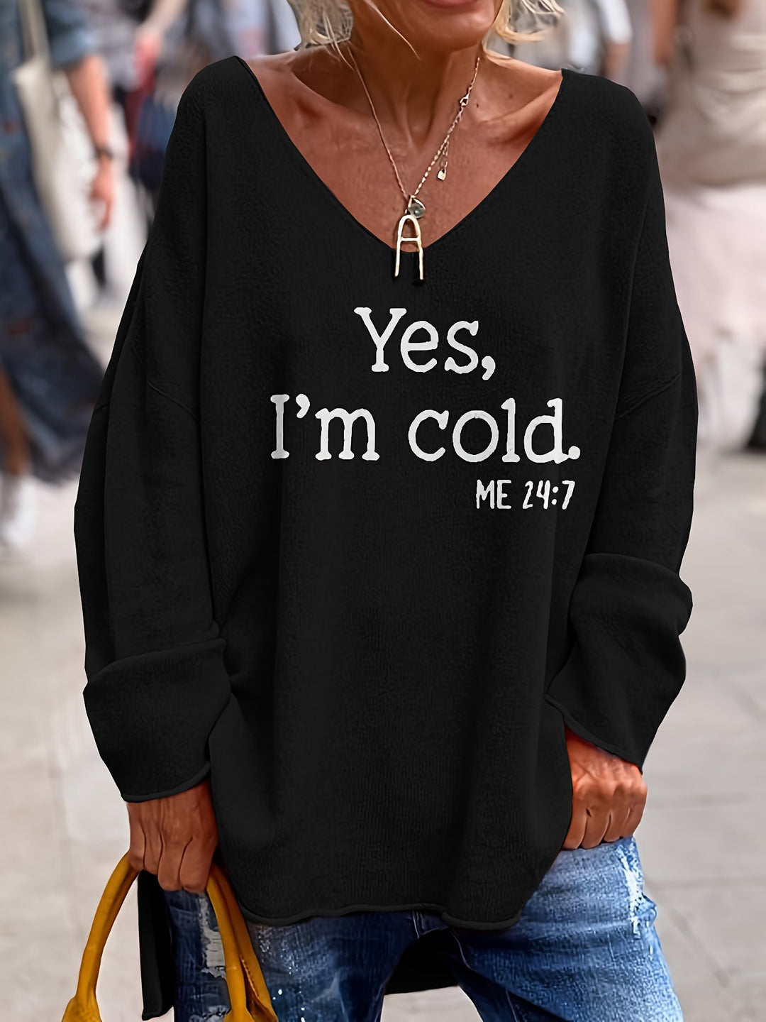 Xenia - Pull à col en V pour femmes, pour un look élégant