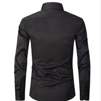 Camisole de corte masculine slim avec boutons de contraste et mangas largas