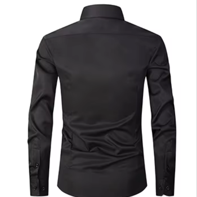 Camisole de corte masculine slim avec boutons de contraste et mangas largas