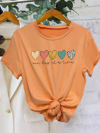 T-shirt imprimé cœur pour femme - Tenue décontractée confortable et élégante pour tous les jours