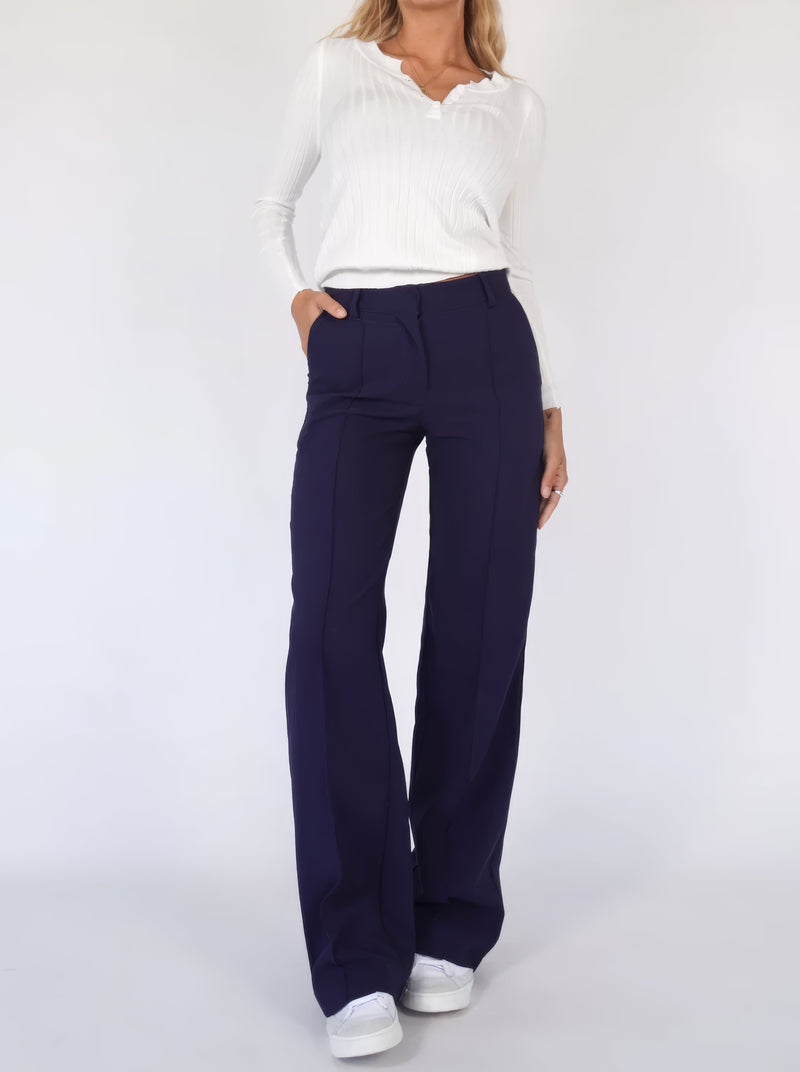 Pantalon large élégant - pantalon femme à taille haute pour un look parfait