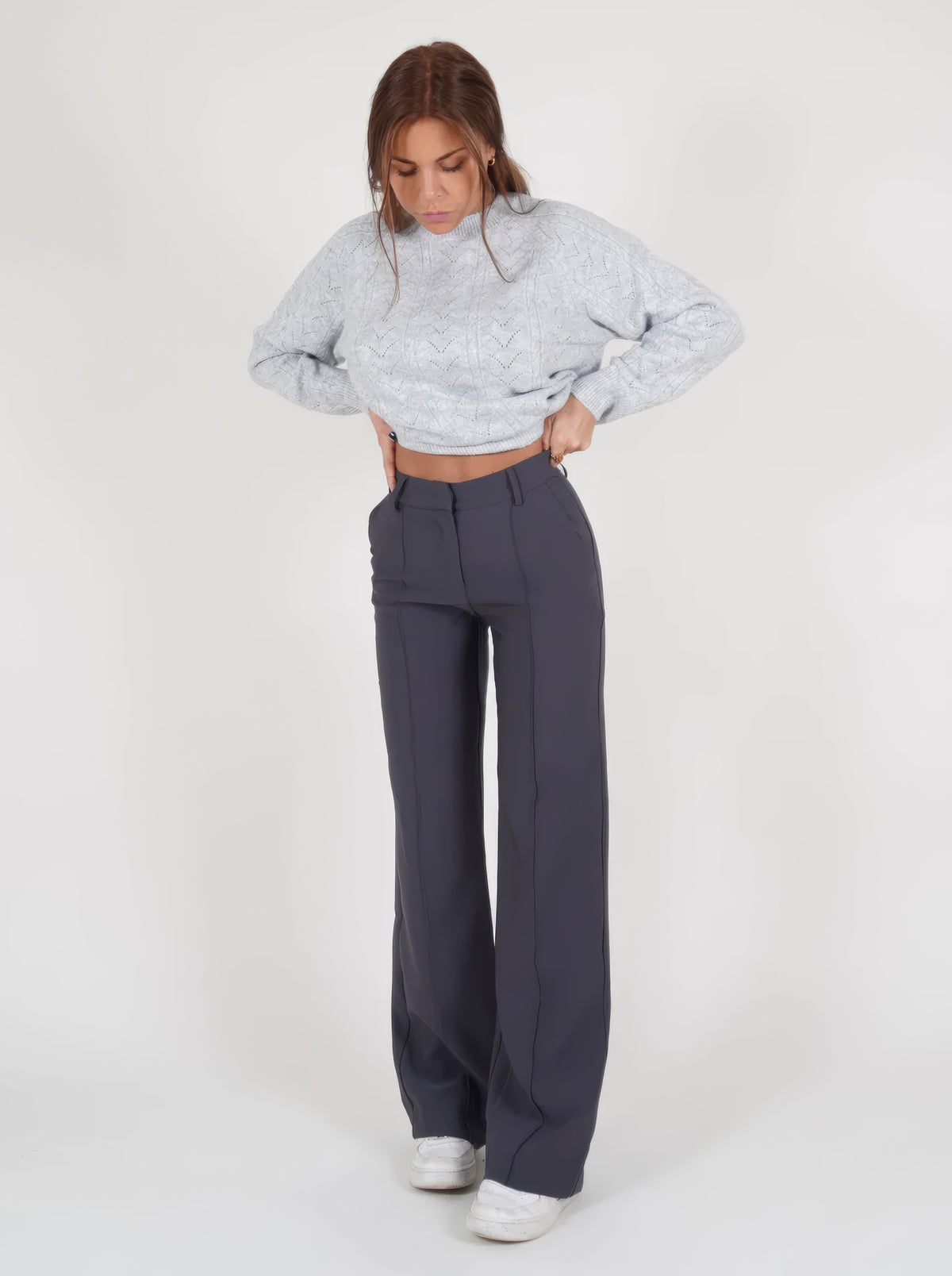 Pantalon large élégant - pantalon femme à taille haute pour un look parfait