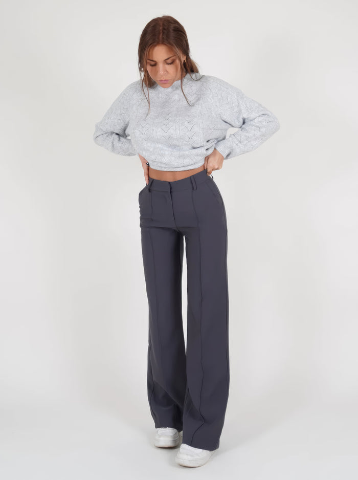 Pantalon large élégant - pantalon femme à taille haute pour un look parfait