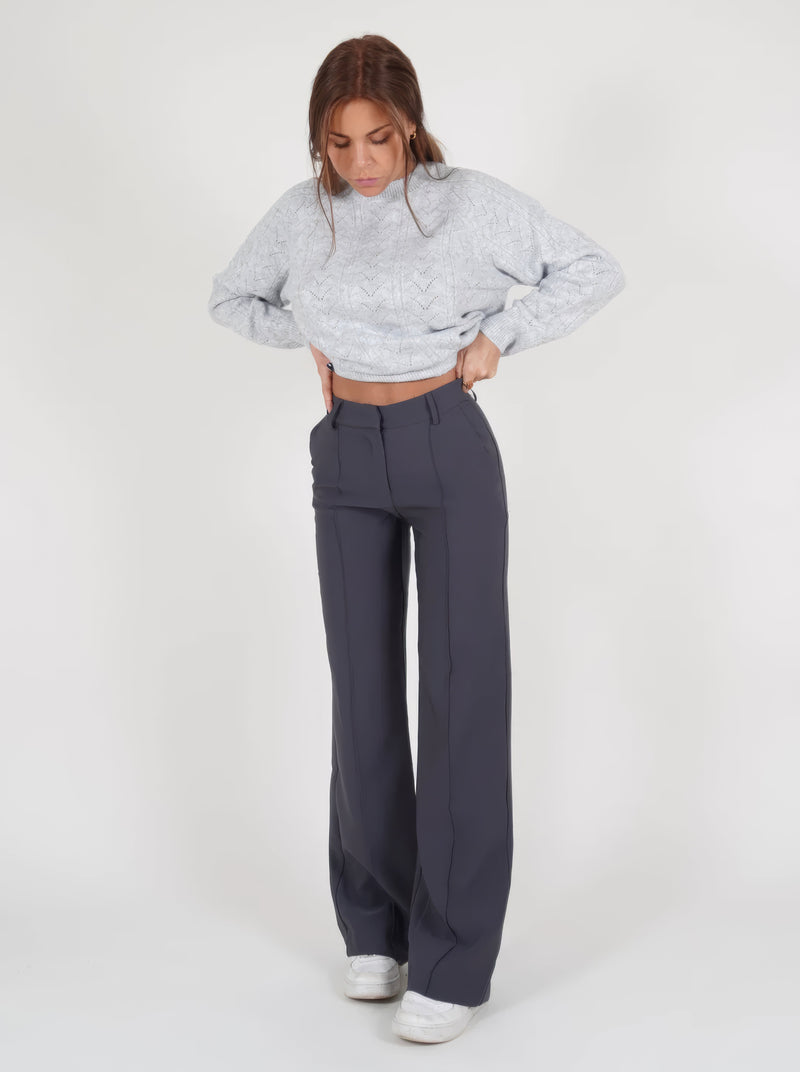 Pantalon large élégant - pantalon femme à taille haute pour un look parfait