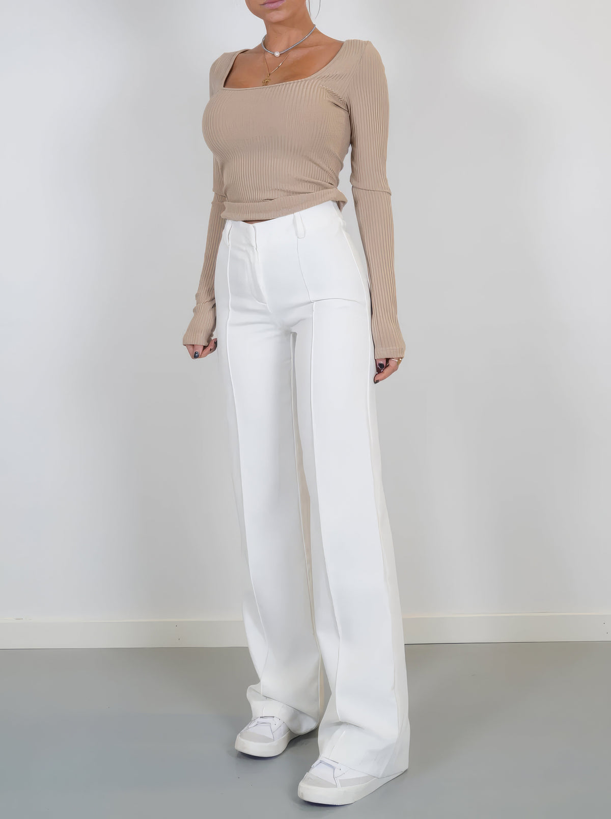 Pantalon large élégant - pantalon femme à taille haute pour un look parfait