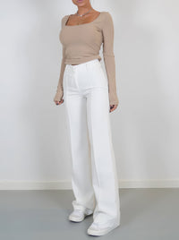 Pantalon large élégant - pantalon femme à taille haute pour un look parfait