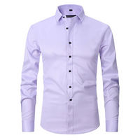 Camisole de corte masculine slim avec boutons de contraste et mangas largas