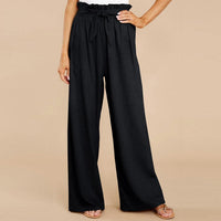 Pantalon à jambe large élégant avec ceinture souple confortable pour femmes