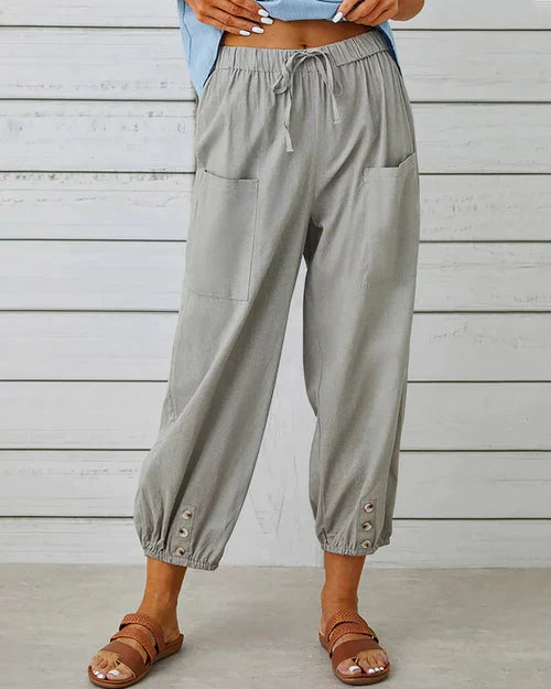 Pantalon à jambes larges pour femmes - Tissu doux et confortable pour un look profilé et décontracté