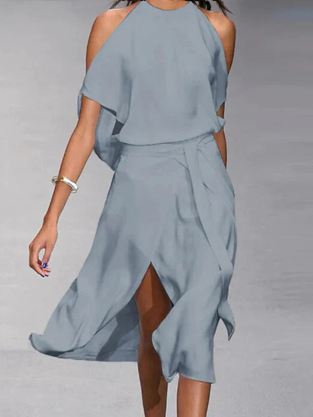 Robe élégante à épaules dénudées pour femmes pour un look sophistiqué