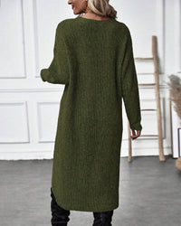 Robe midi unie en tissu doux, élégante et confortable pour un quotidien stylé