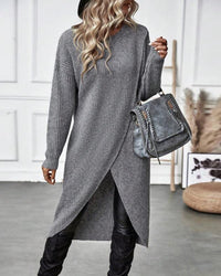 Robe midi unie en tissu doux, élégante et confortable pour un quotidien stylé
