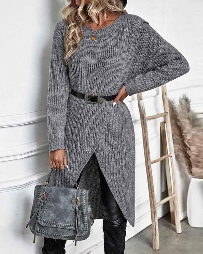 Robe midi unie en tissu doux, élégante et confortable pour un quotidien stylé