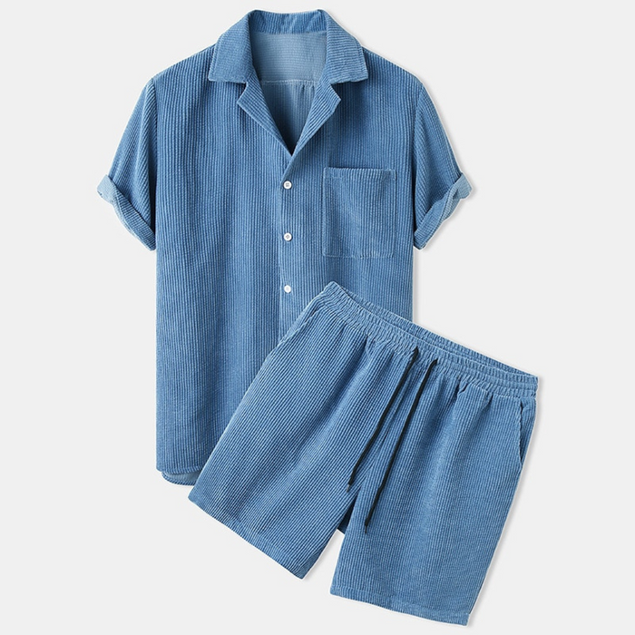 Ensemble d'été en coton de luxe pour hommes - Polo élégant pour un look stylé