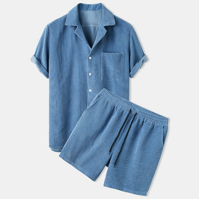 Ensemble d'été en coton de luxe pour hommes - Polo élégant pour un look stylé