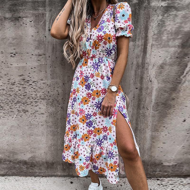 Robe d'été midi pour femmes - Légère, fluide et sans manches pour un look rafraîchissant