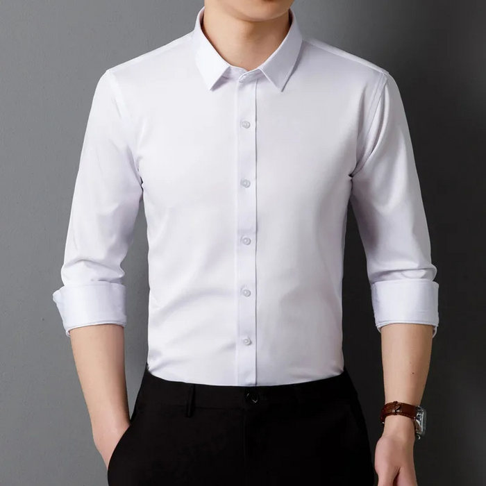 Camisole de corte ajustée pour homme avec mangas largas et cierre de botones
