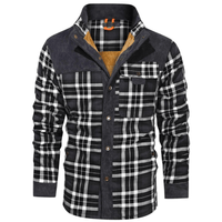 Veste polaire rétro classique à carreaux pour hommes avec col réversible pour un style douillet