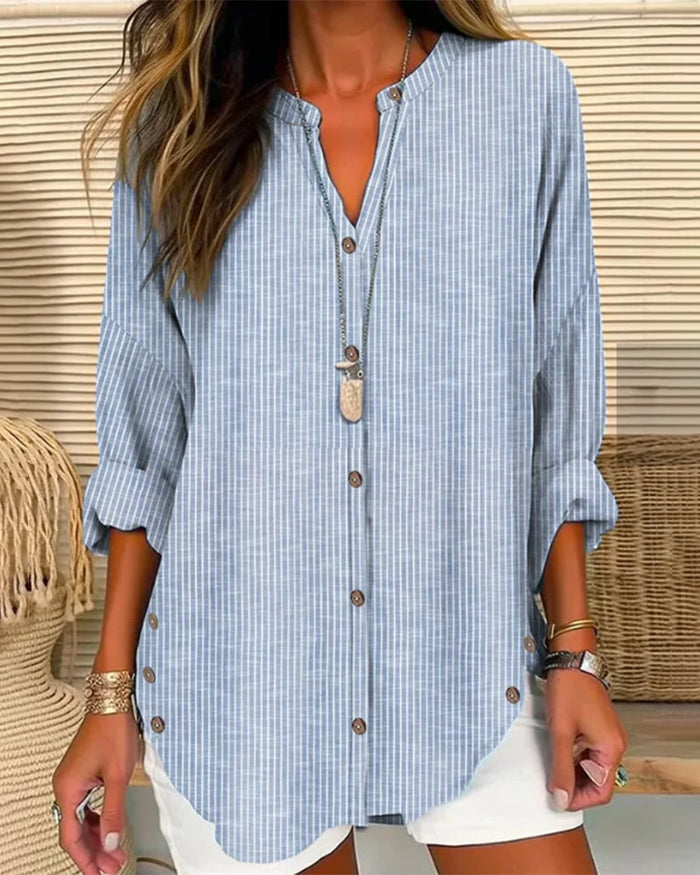 Chemise longue chic et décontractée pour femmes, avec boutons pour un look élégant et sans effort