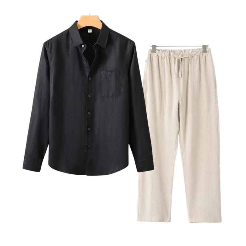 Ian | Combinaison élégante de lin et de manches longues pour un look élégant