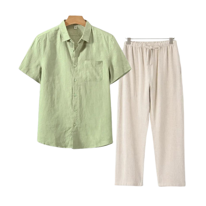 Finn | Combinaison de lin élégante avec manches courtes pour un look frais