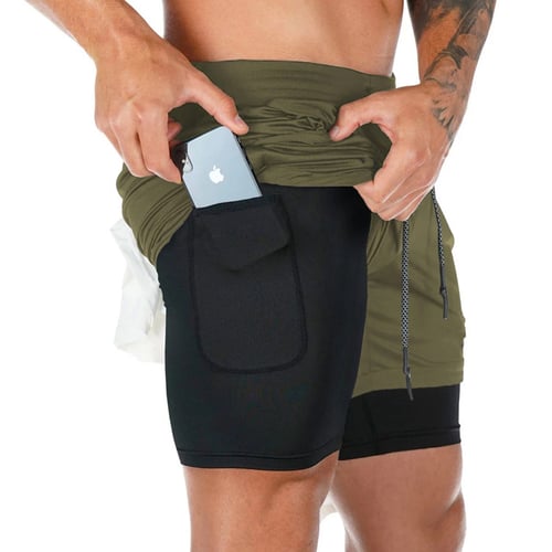 Short de fitness pour hommes avec double couche - Confort et soutien optimal