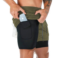 Short de fitness pour hommes avec double couche - Confort et soutien optimal