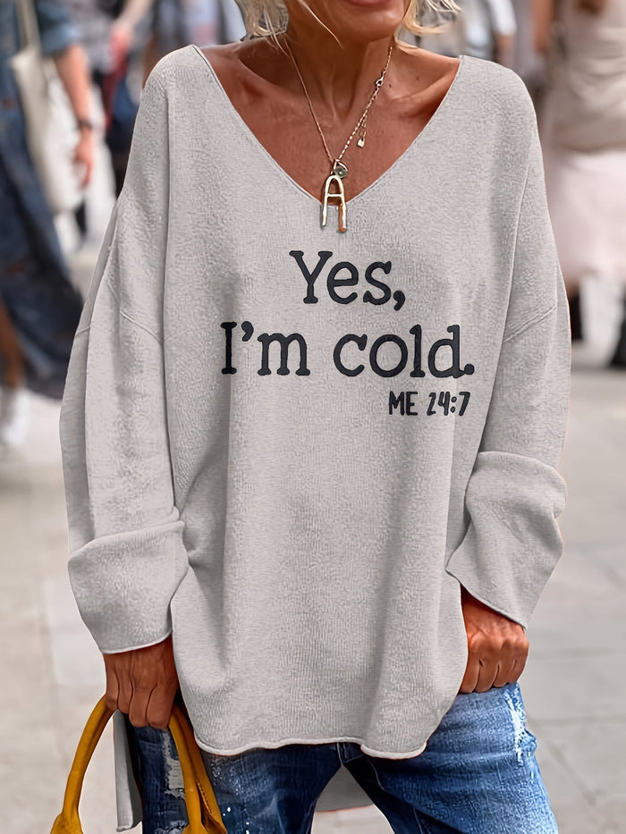 Xenia - Pull à col en V pour femmes, pour un look élégant