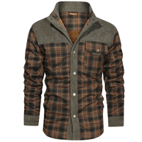 Veste polaire rétro classique à carreaux pour hommes avec col réversible pour un style douillet
