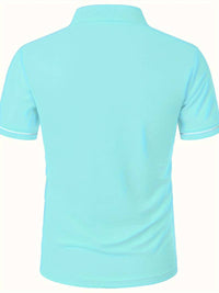 Polo slim à manches courtes pour hommes avec fermeture à glissière contrastée à la mode