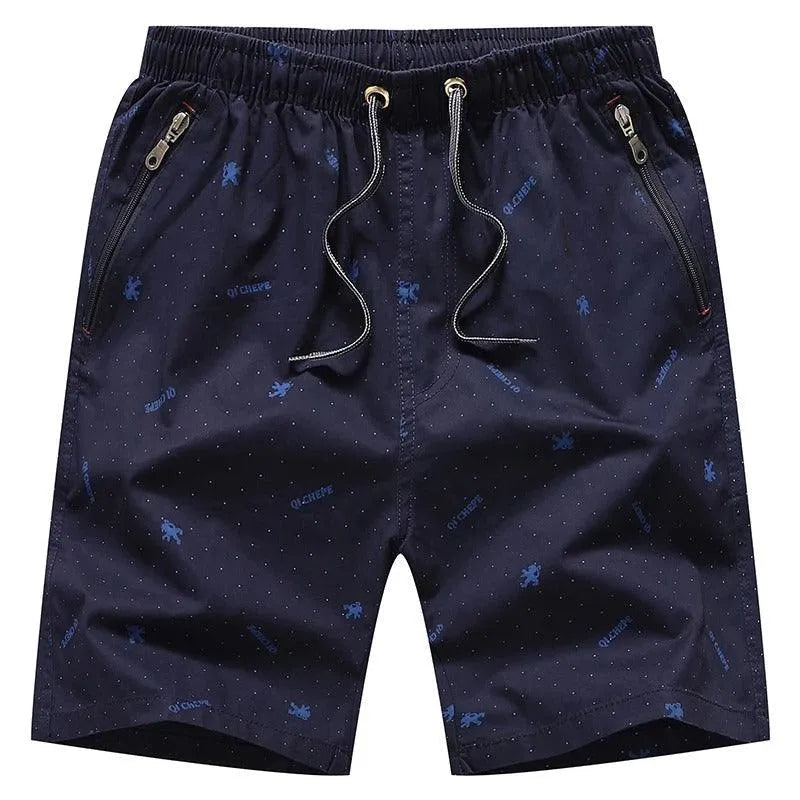 Short décontracté élégant pour hommes - Coton mélangé léger et respirant - Coupe décontractée confortable - Longueur au genou avec poche zippée sécurisée