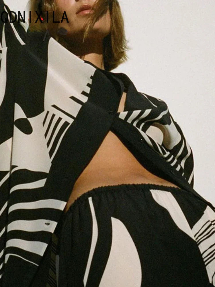 Sophie | Ensemble 2 pièces élégant en noir et blanc