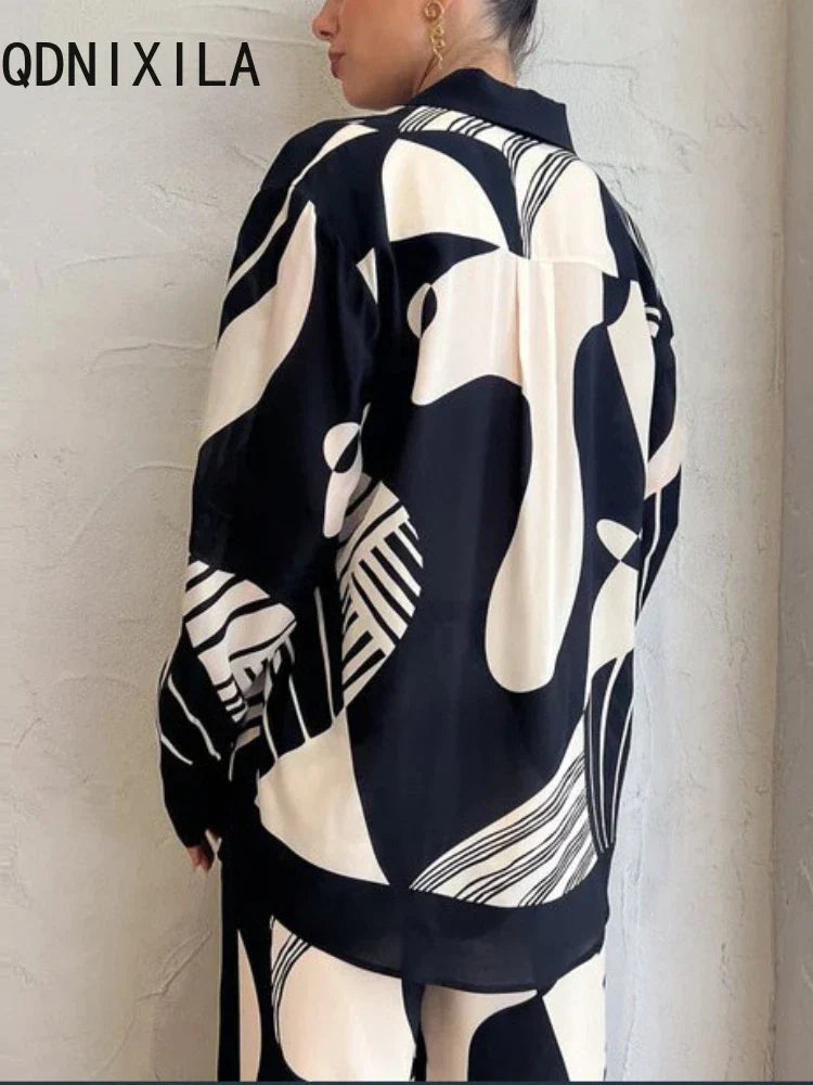 Sophie | Ensemble 2 pièces élégant en noir et blanc