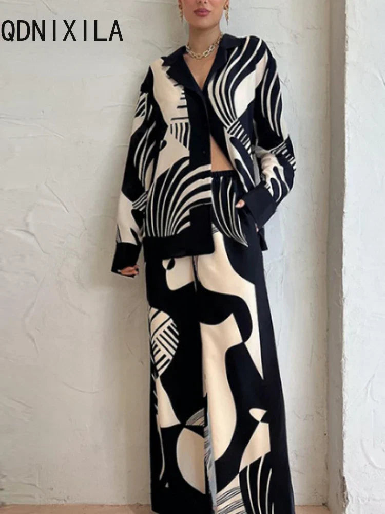 Sophie | Ensemble 2 pièces élégant en noir et blanc
