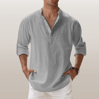Chemise Henley pour hommes en cuir de lin - Forme allongée, coupe ajustée pour un style plus léger