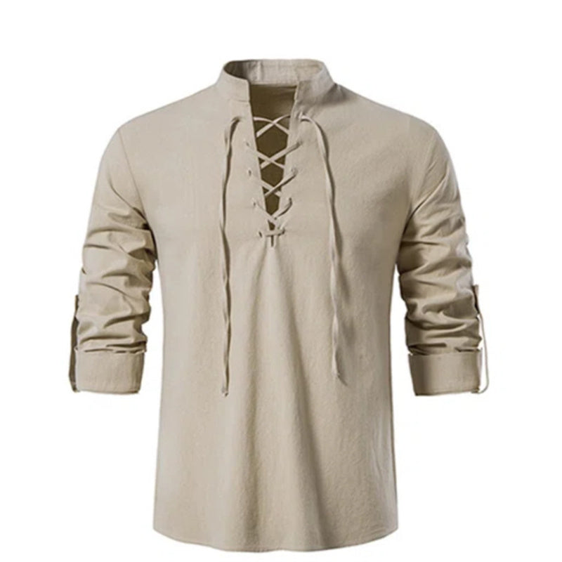 Chemise décontractée pour hommes à la fois élégante et pratique avec cordon de serrage
