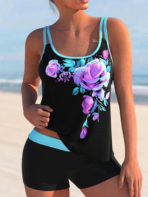 Élégant tankini pour femme avec des plumes dans un design plus moderne