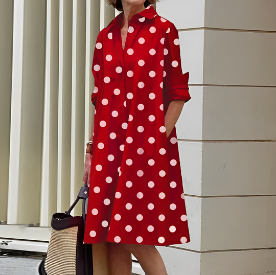 Élégante robe midi pour femme avec col stylé - Roella