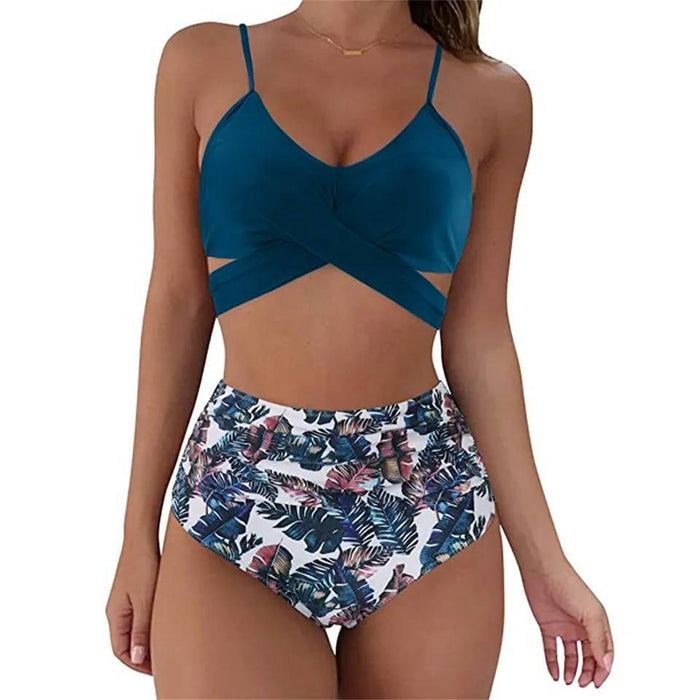 Ensemble de Bikini à Taille Haute pour Femmes - Maillot de Bain Élégant et Incontournable