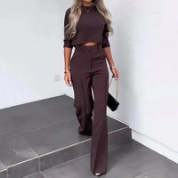 Élégant ensemble 2 pièces pour femmes : haut élégant et pantalon confortable