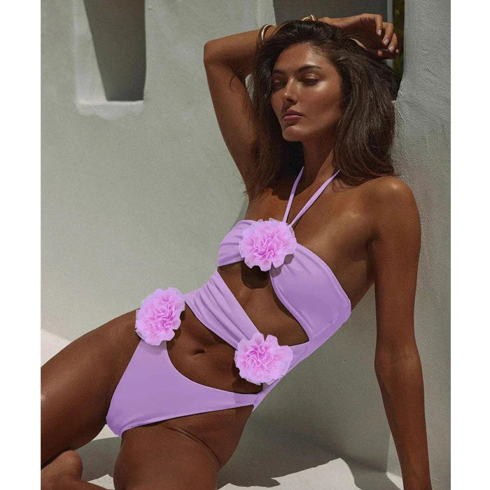Maillot de bain une pièce floral pour femmes - Élégant monokini à découpe tendance
