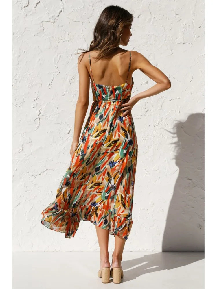 Robe Belinda élégante et frappante, aux couleurs vibrantes