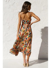 Robe Belinda élégante et frappante, aux couleurs vibrantes