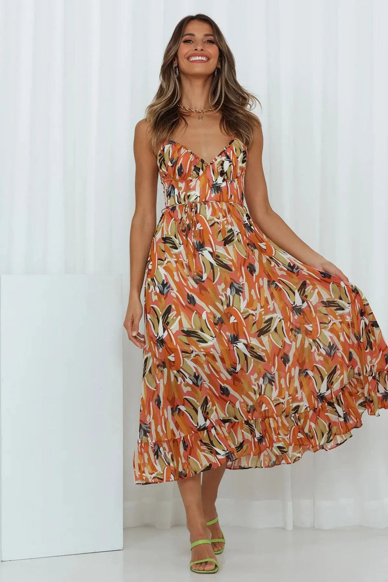 Robe Belinda élégante et frappante, aux couleurs vibrantes