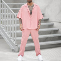 Ensemble décontracté pour hommes avec chemise ample et pantalon confortable