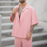 Ensemble décontracté pour hommes avec chemise ample et pantalon confortable