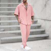 Ensemble décontracté pour hommes avec chemise ample et pantalon confortable
