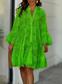Robe d'été chic et confortable à col en V pour femmes